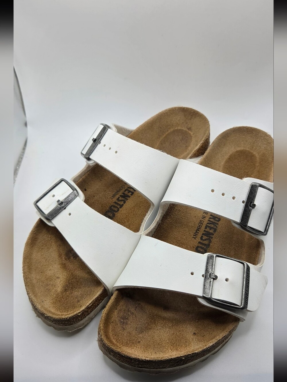 Birkenstock White Arizona Double-Strap Sandals (Arizona) LEATHER